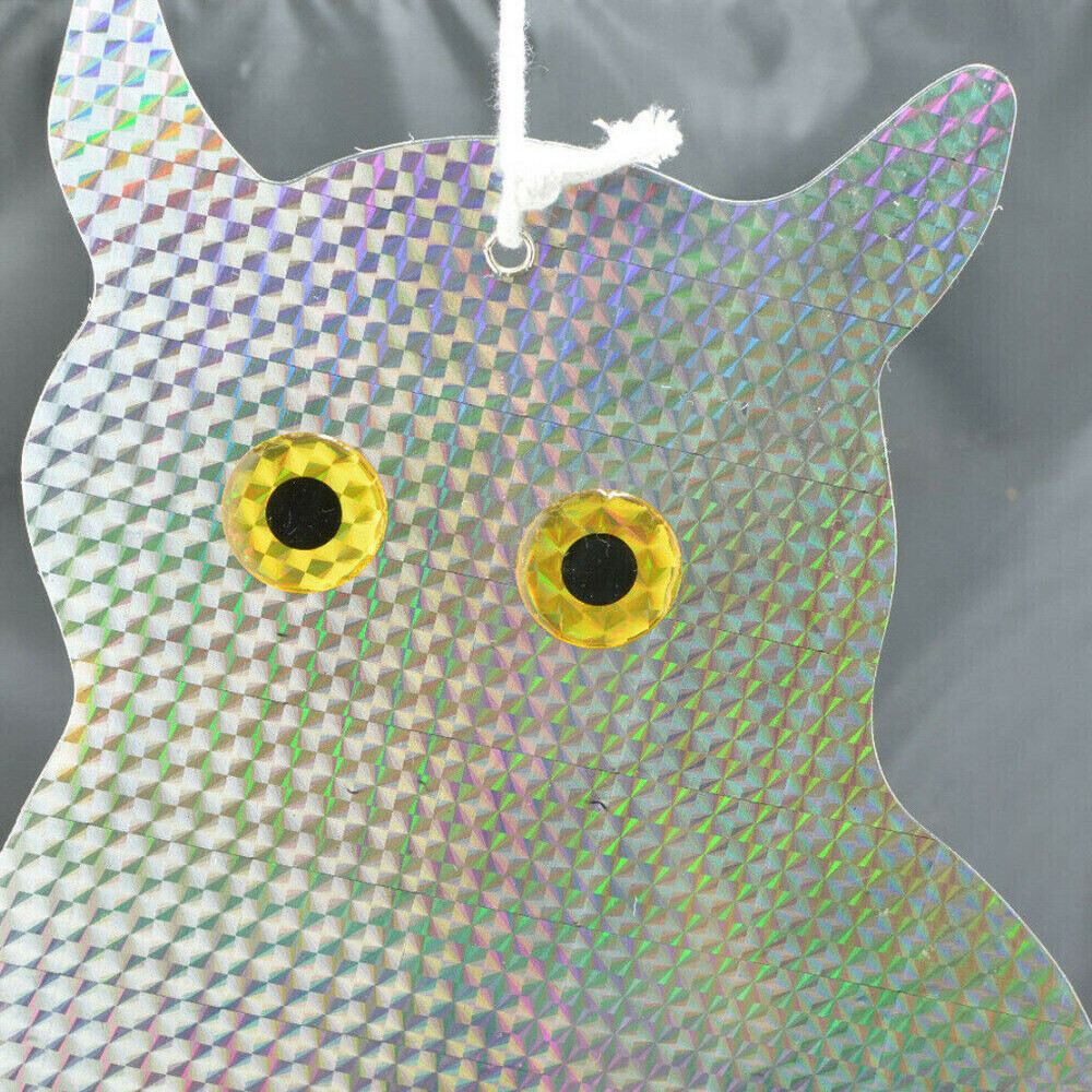 2PCS Owl Decoy Bird Repellent Hanging Holographic Reflective Scare Pigeons Away