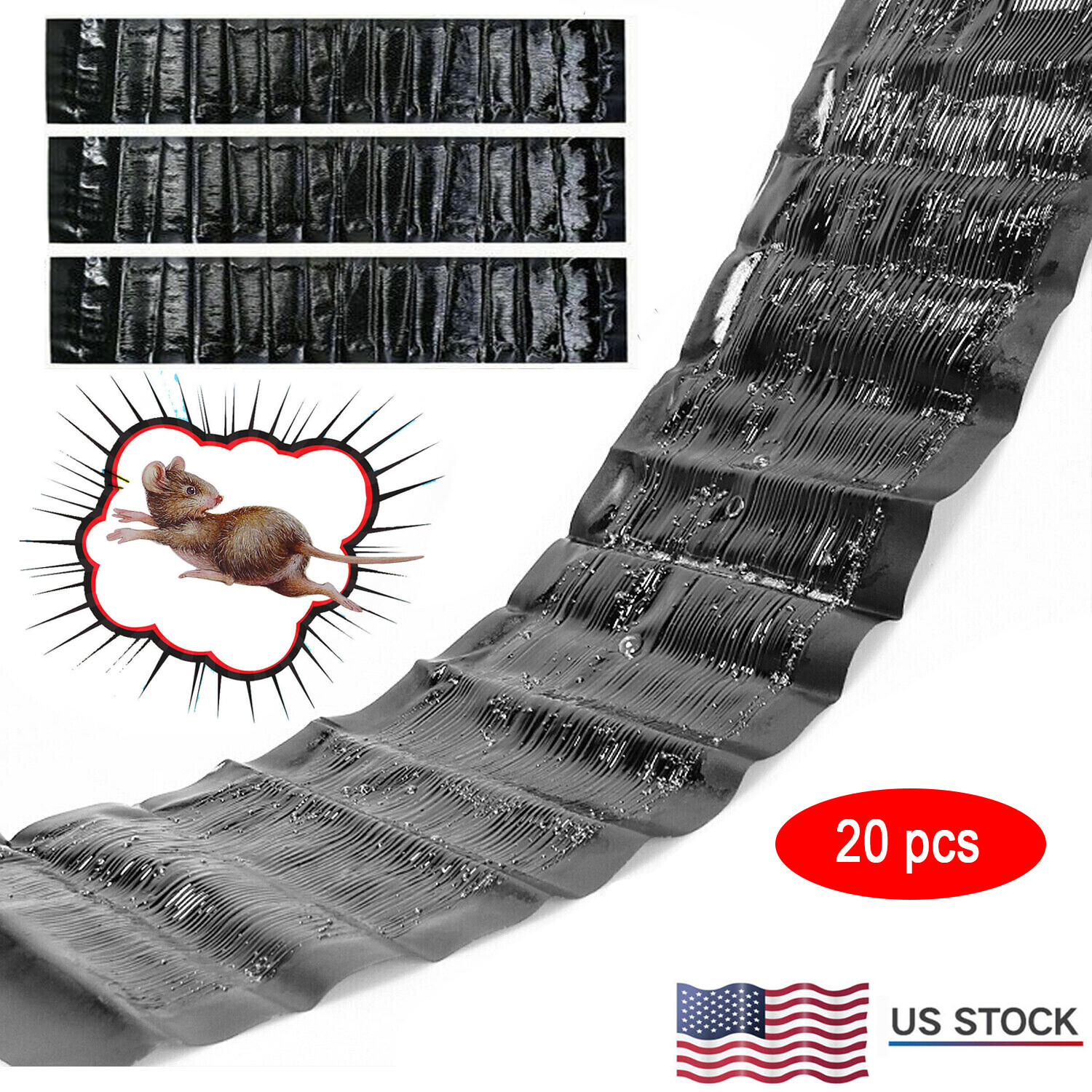20pcs 47″x11” Catcher Rat Glue Rodent Board Mice Indoor Super Sticky Mouse Trap