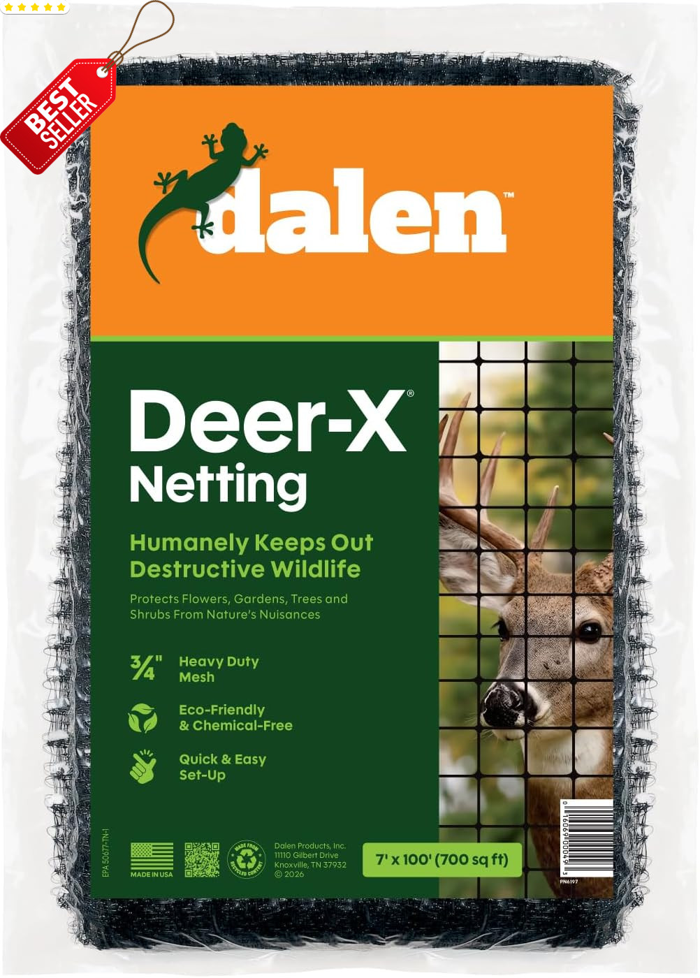 Deer-X Garden Netting 7x100Ft 3/4in Mesh Plastic Barrier Black – US