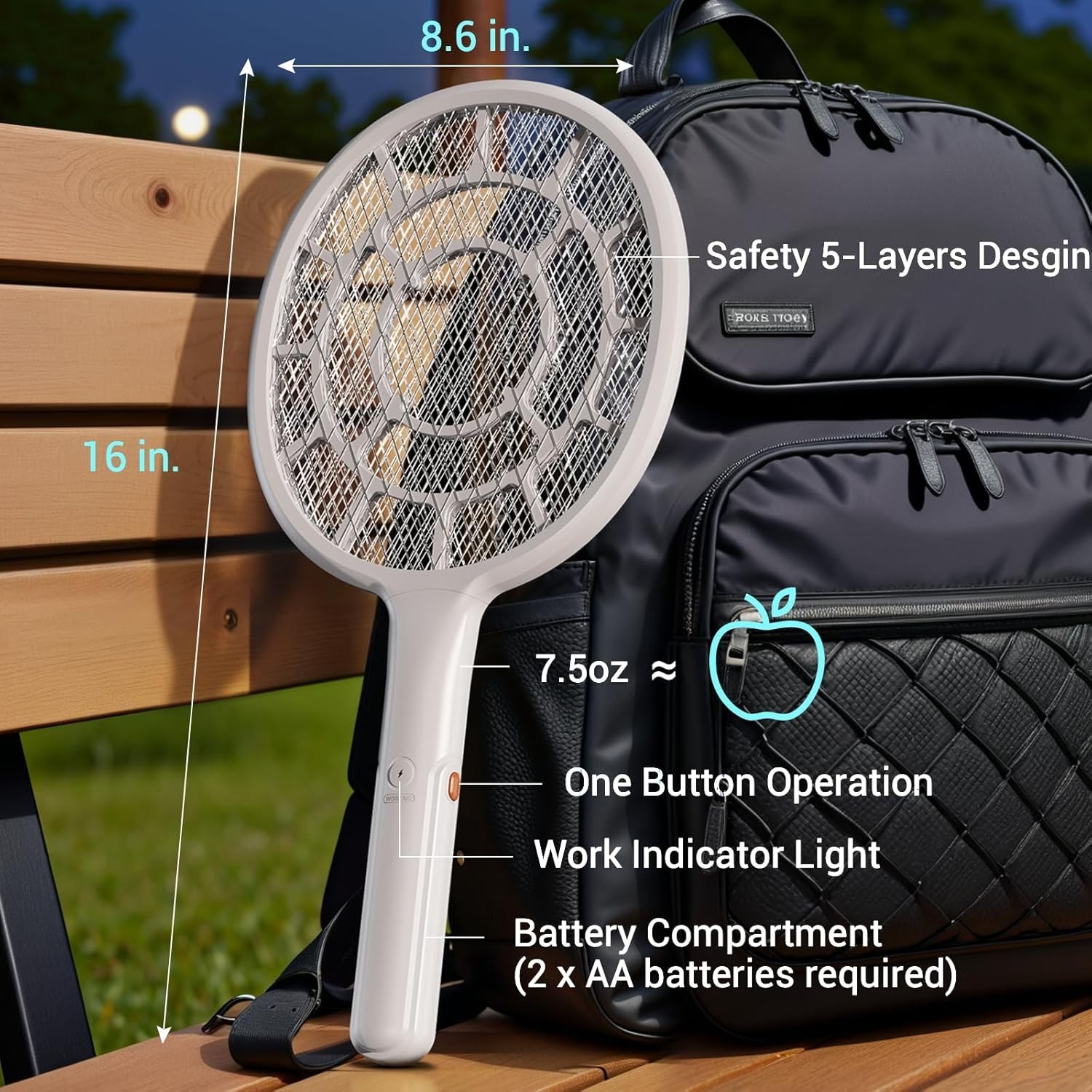 YsChois Electric Fly Swatter Bug Zapper Companion Mosquito Killer Racket 2 pack