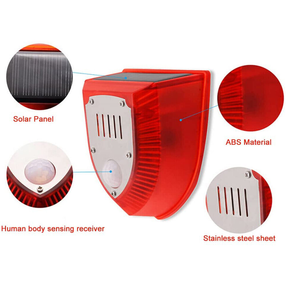 1/2 Pcs Solar Alarm Motion Detector with Sound Outdoor Motion Sensor 129db