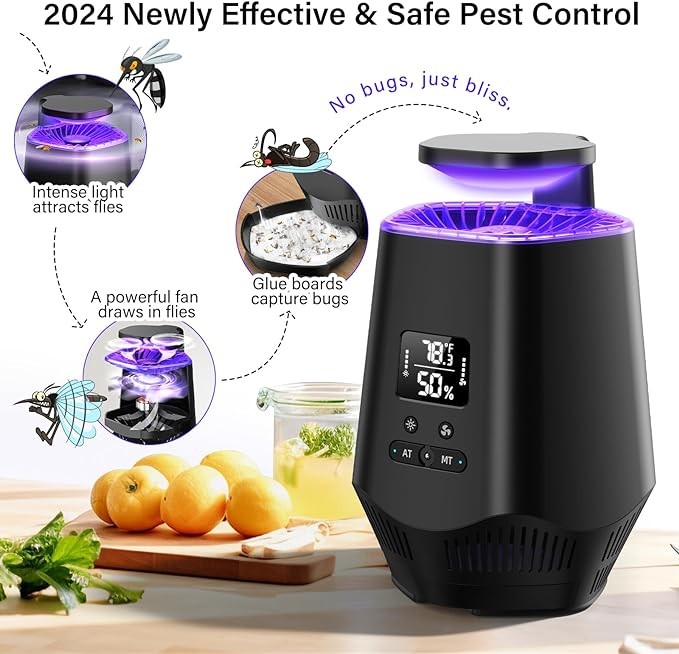 Fooxem Fruit Fly Traps Smart Flying Insect Temperature Sensor IT10 – BLACK