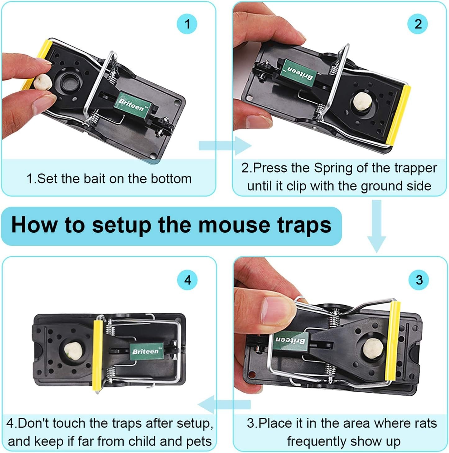 Modern Mouse Killer Traps – 6 Pack of Quick-Response and Sanitary Design