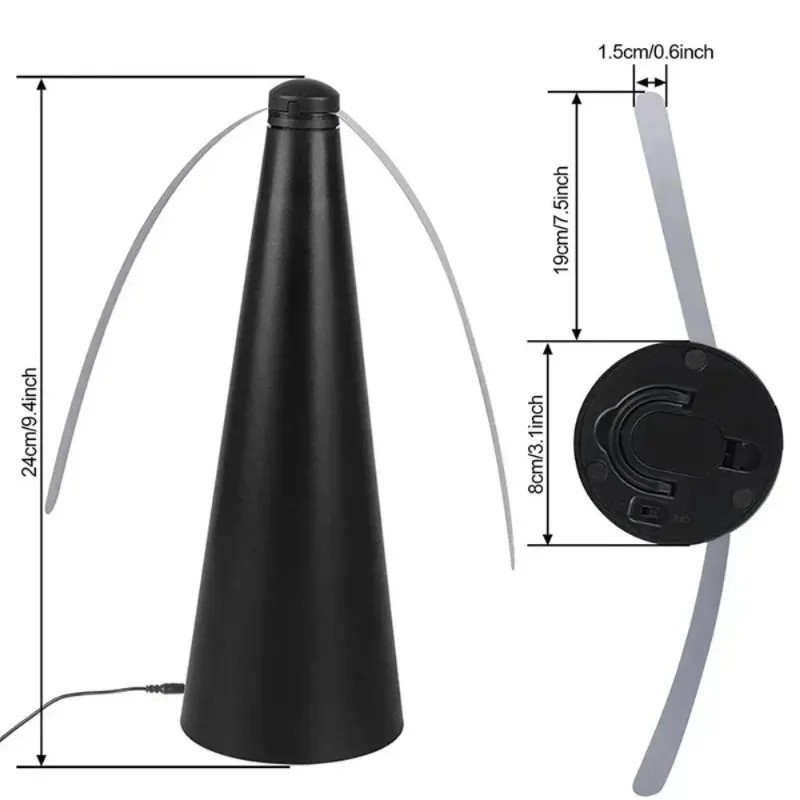 USB Electric Insect Repellent Fan Fly Killer Tabletop Food Cover Battery Powered