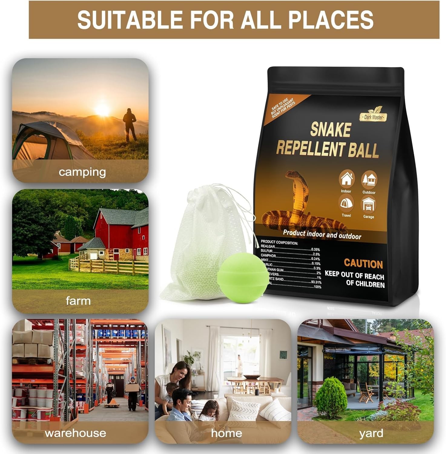 Natural Snake Repellent Granules 30 Pack – Powerful Outdoor Defense Formula