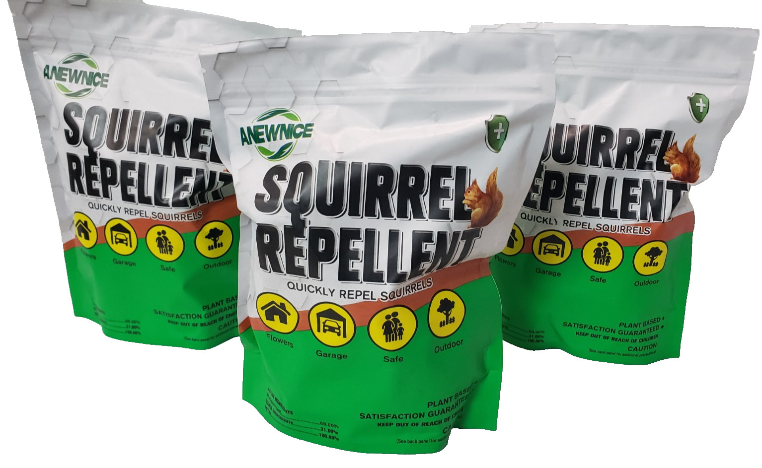 ANEWNICE 10 Pouch Squirrel Plant Based Deterrent for Garden Outdoor Home Use-3PK