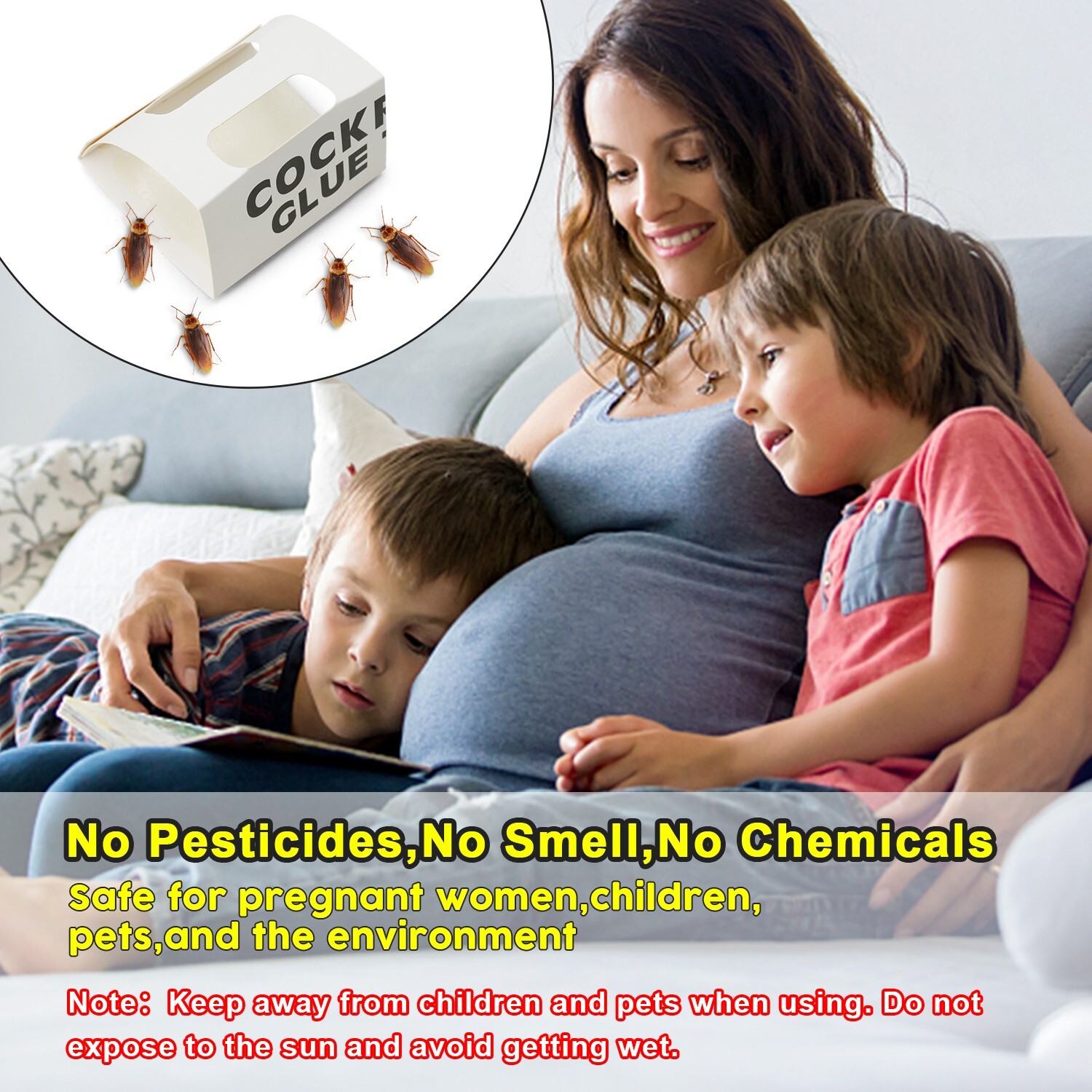 36 Pcs Indoor Roach Traps Cockroach Bug Pest Killer Bait Glue Traps Spider Motel