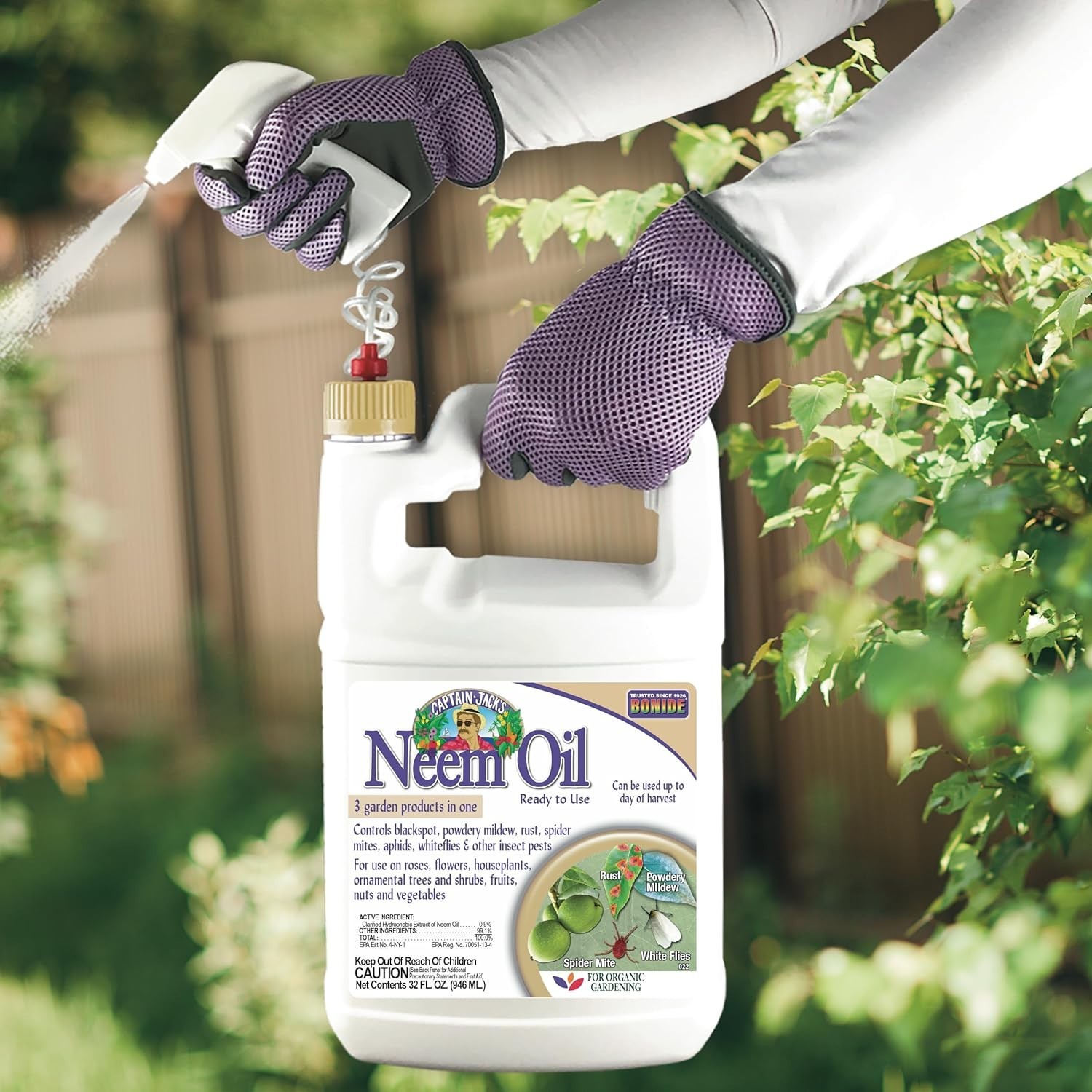 Bonide Neem Oil Spray 128 oz – Organic 3 in 1 Insecticide, Fungicide & Miticide