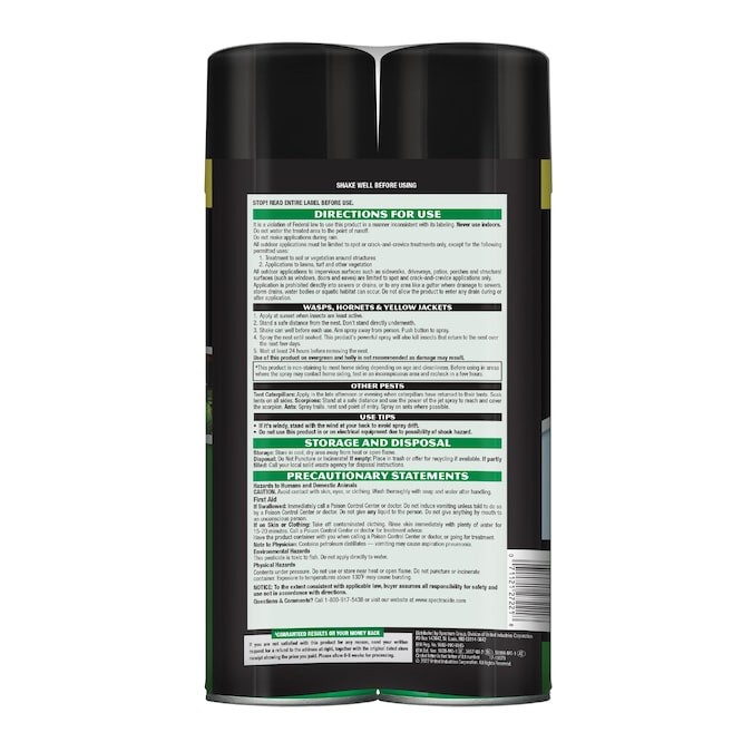 2-Pack Spectracide Wasp and Hornet Killer 18.5 oz 27Ft Jet Spray Nest Eliminator
