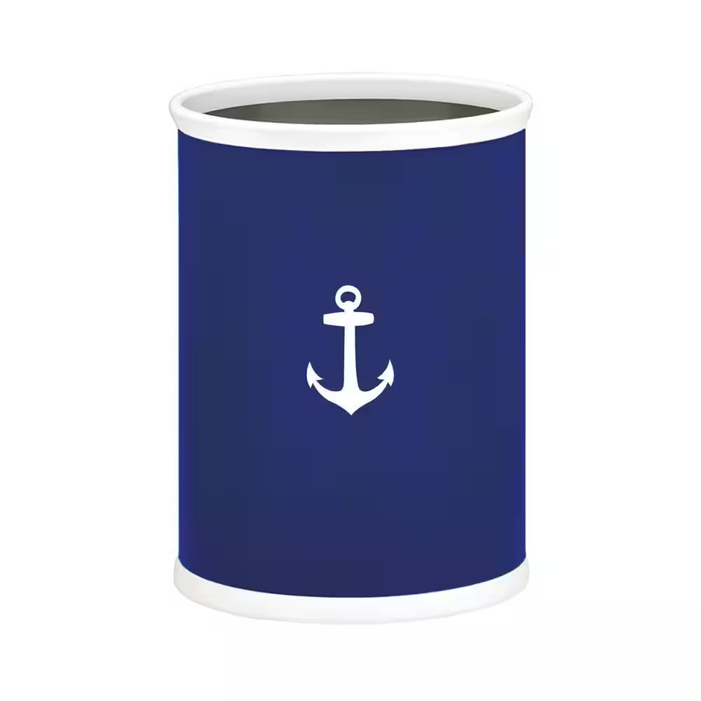 Kasualware Anchor 13 Qt. Oval Waste Basket in Blue