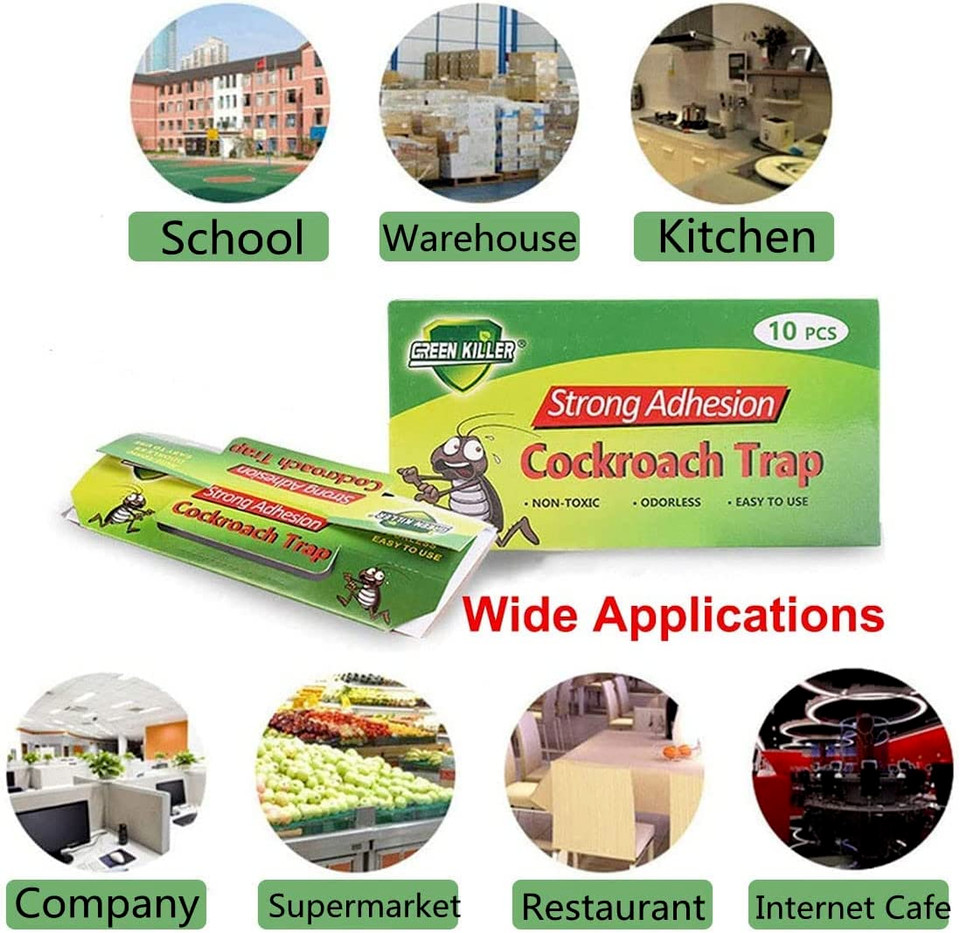 Roach Traps Indoor 10Pack, Sticky Traps for Cockroaches Indoor Home, Sticky Glue