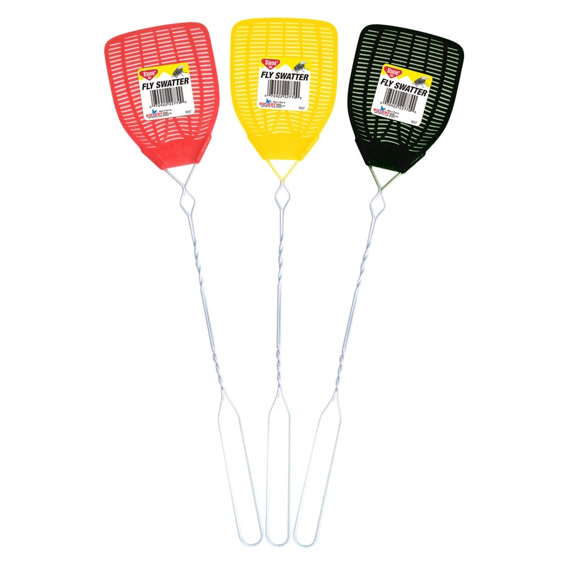Willert R37.24 Enoz Assorted Colors Plastic Mesh Head Fly Swatter (Pack of 48)