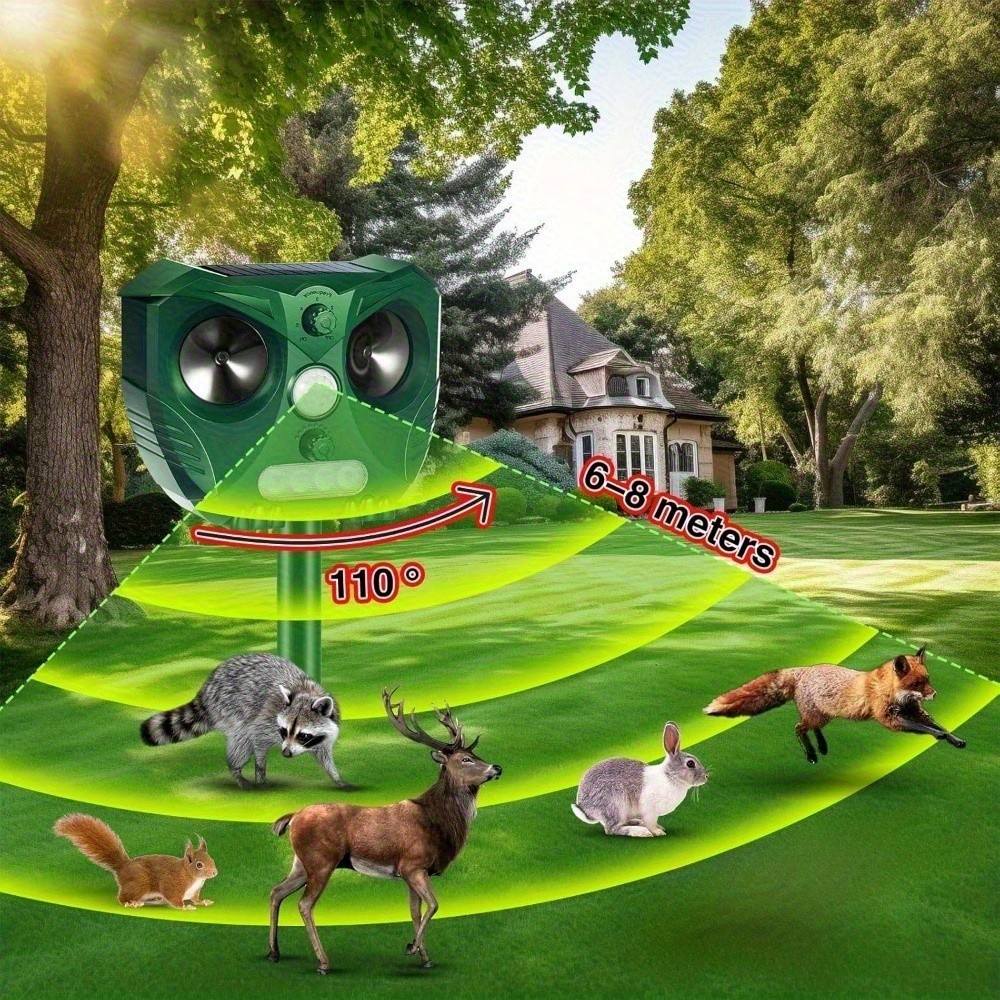 1 pcs Ultrasonic Animal Repellent with Motion Detection LED Flash Light