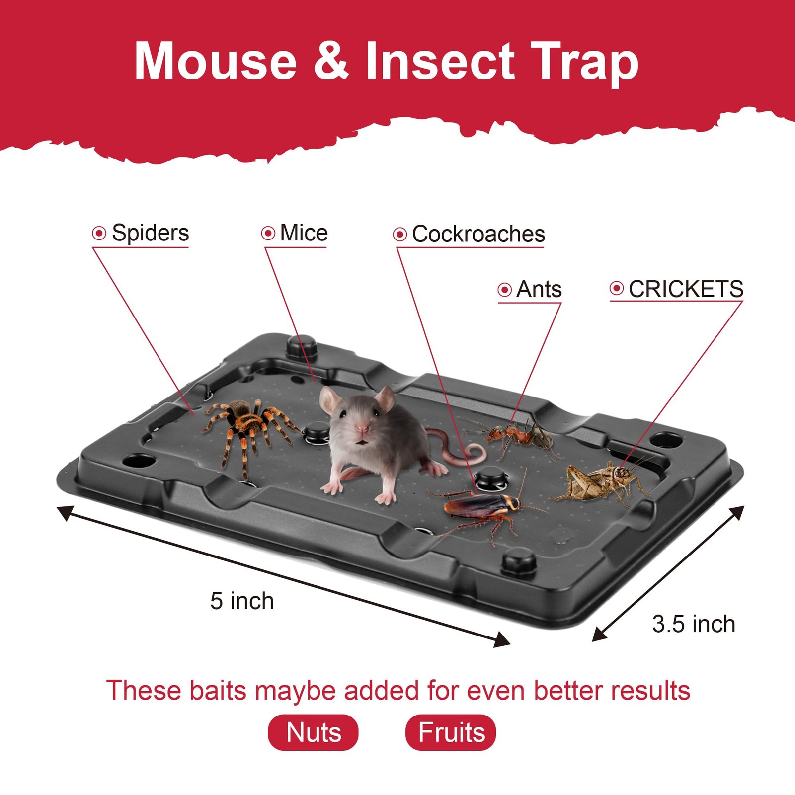 Glue Mouse Traps Indoor for Home -12 Pack Sticky MouseTraps Indoor for Safe H…