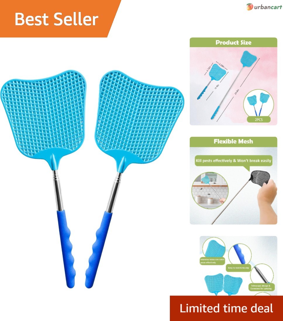 Heavy Duty Telescopic Fly Swatters — Durable, Lightweight, Multi-Purpose (2-P…