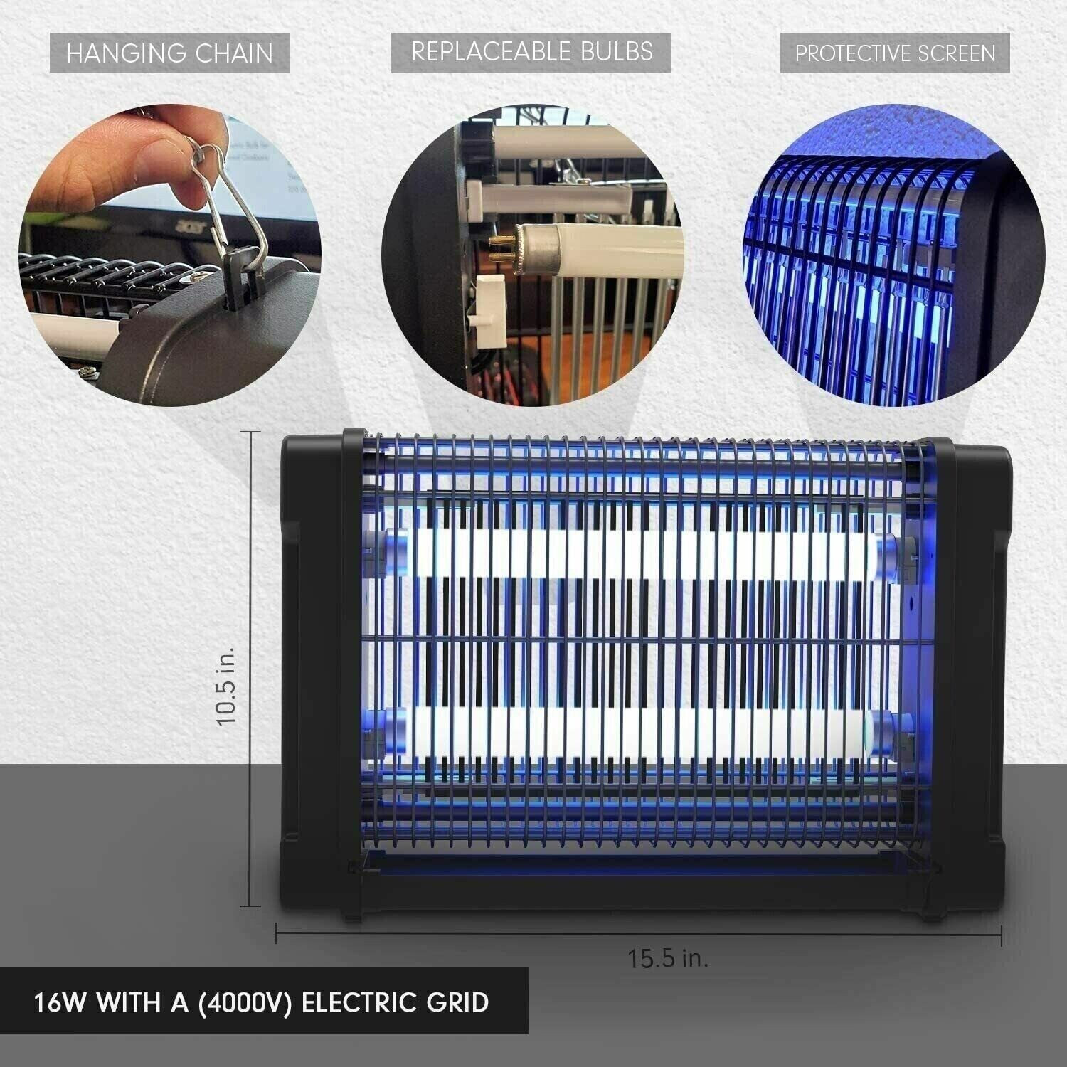 Indoor Bug Zapper Electric UV Light Insect Fly Pest Bug Gnat and Mosquito Trap