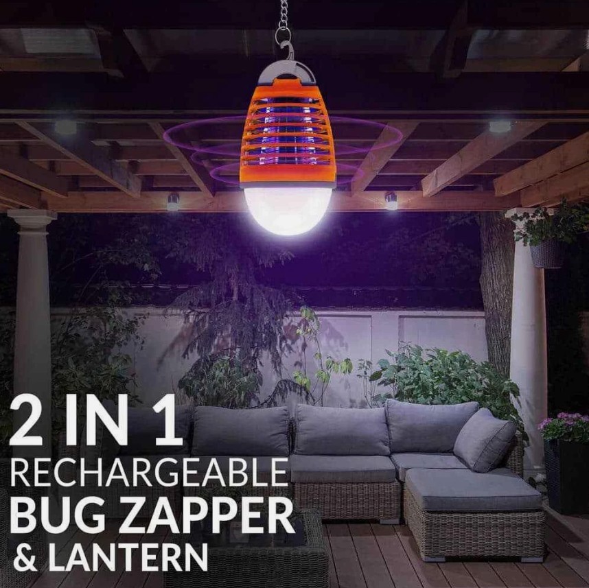 WBM SMART 7 in. White 2-in-1 Rechargeable Bug Zapper Mosquito Killer Light Bulb