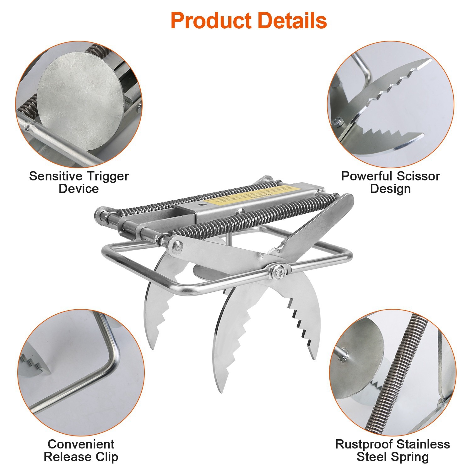 4Pack Mole Trap Scissor Trap Reusable Mole Trap Killer Catcher for Lawn Graden