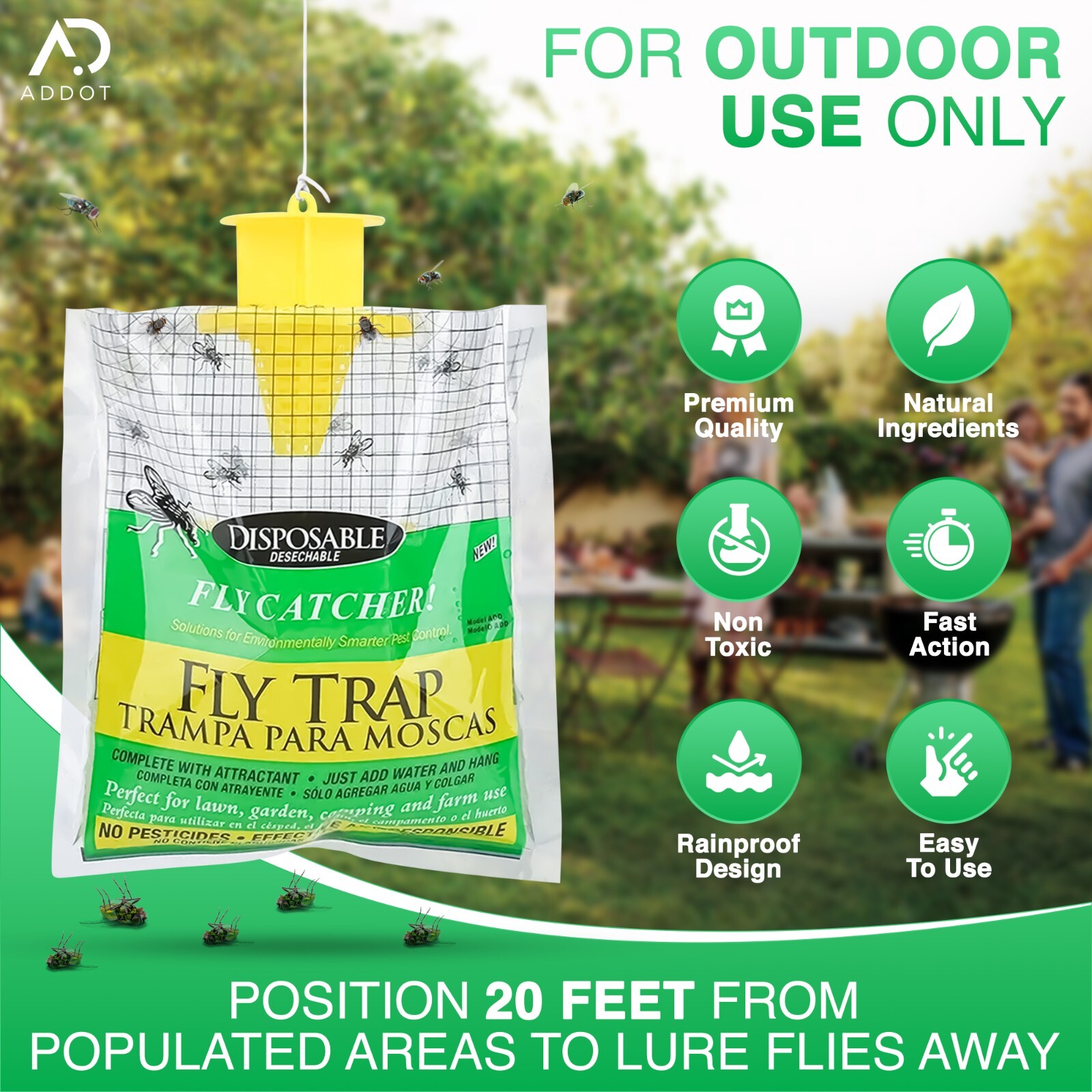 10 pack Outdoor Fly Traps – Disposable, Hanging Outdoor