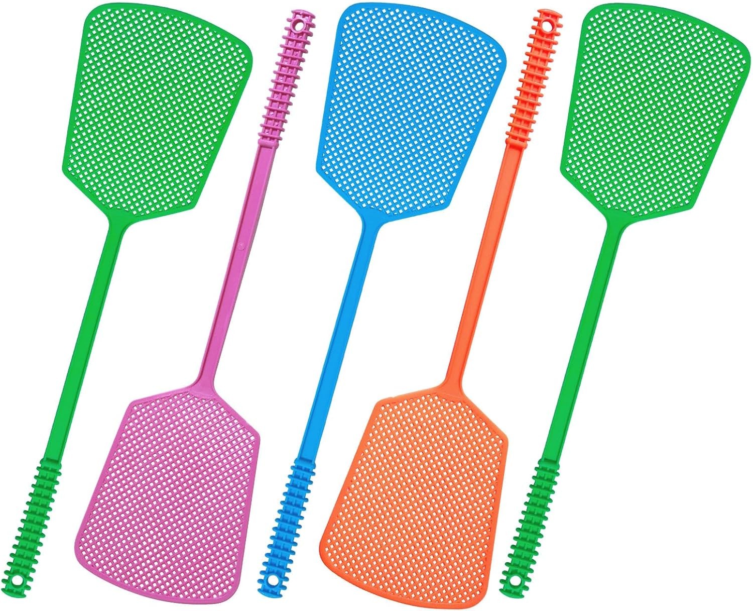5 Pack Fly Swatter, Plastic Heavy Duty Manual Fly Killer, Long Handle