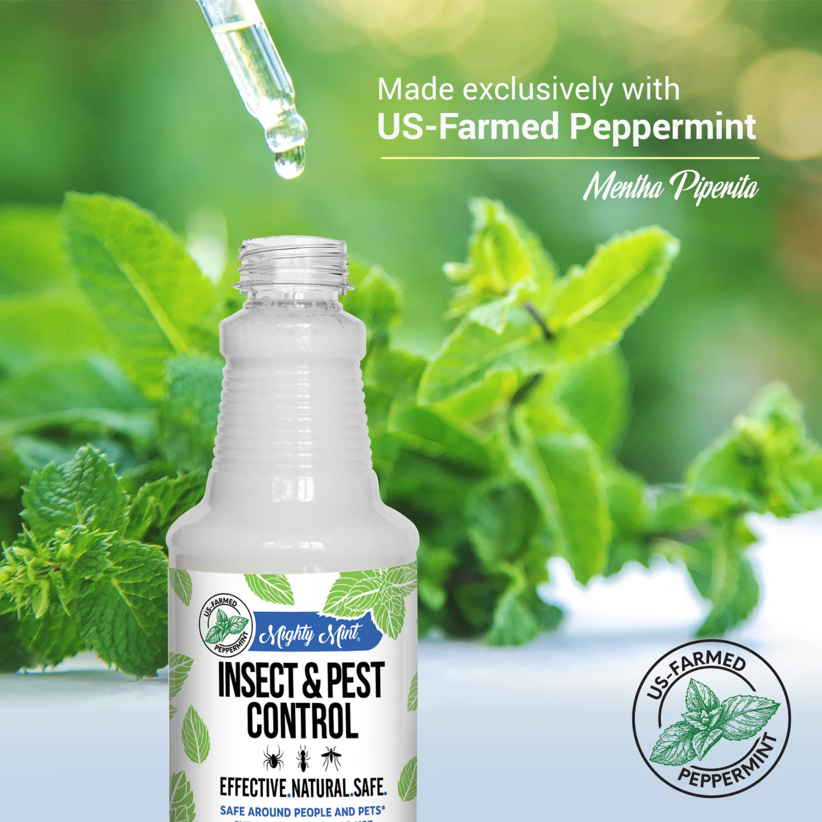 Mighty Mint Insect & Pest Control Spray 15 oz Natural Peppermint Oil Repellent