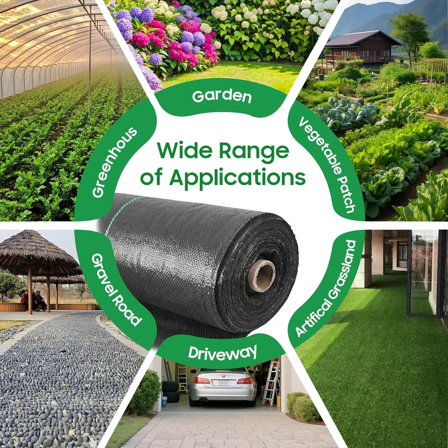 Weed Barrier Landscape Fabric, Heavy Duty Polypropylene, Black, 3X100 Feet, Wate
