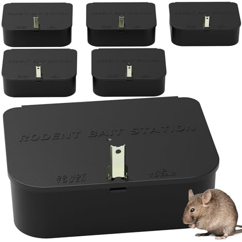 6 Pack Rat Bait Station Lockable Pet Child Safe Reusable