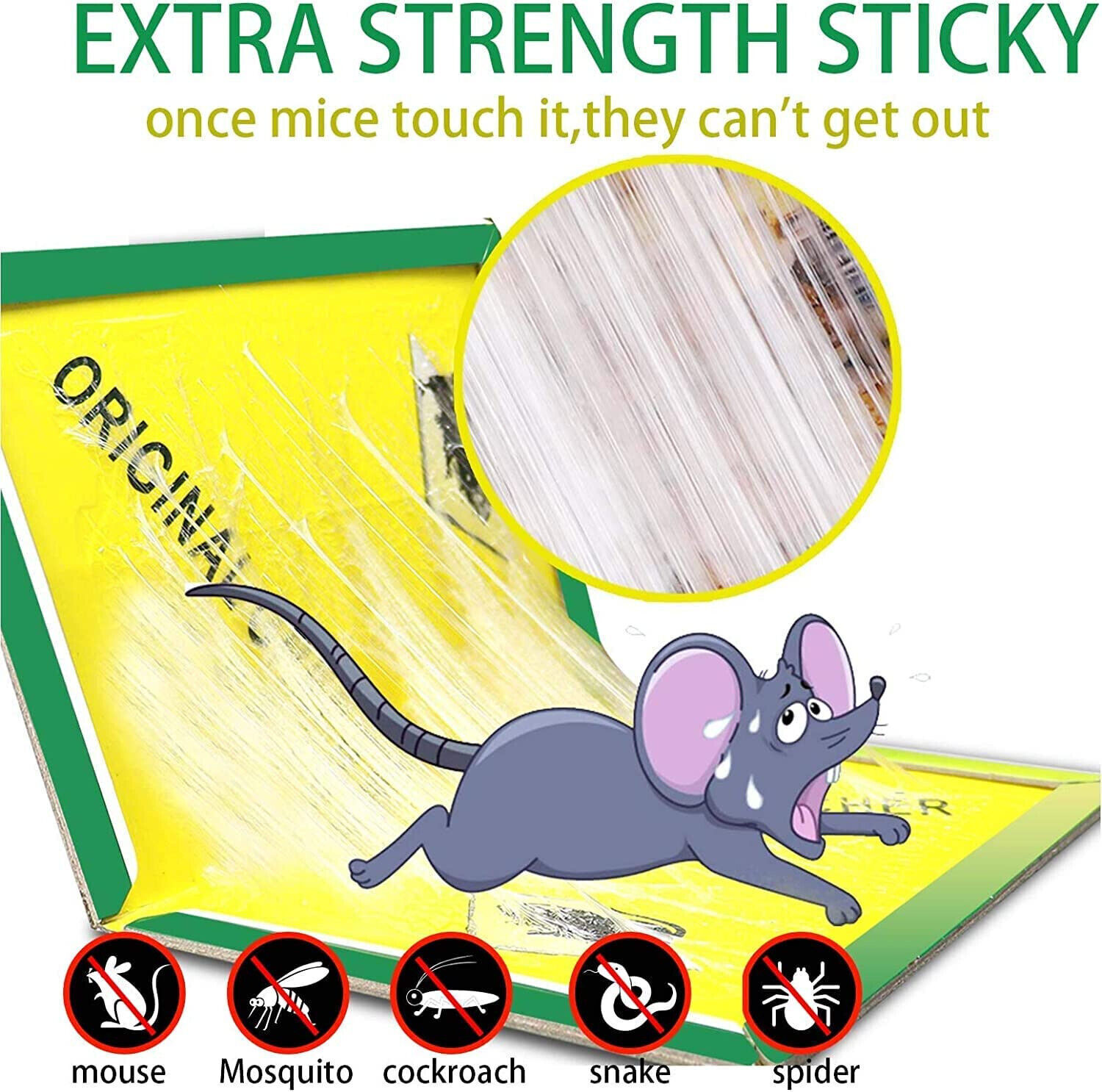 6 Pack Large Mice Mouse Glue Traps Rodent Catcher Rat Board Indoor Super Sticky
