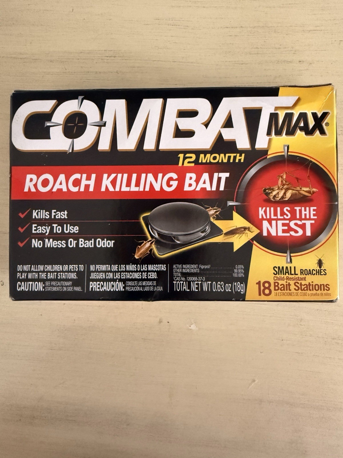 Combat Max 12Month Roach Killing BaitSmall Roach BaitStation Child-Resistant new