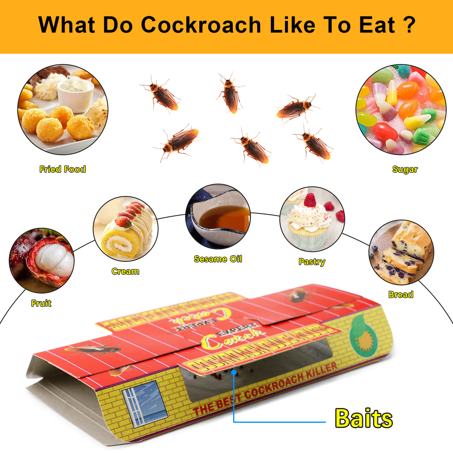 5-20PCS Roach Bait Glue Trap – Indoor Outdoor Cockroach Spider Pest Killer