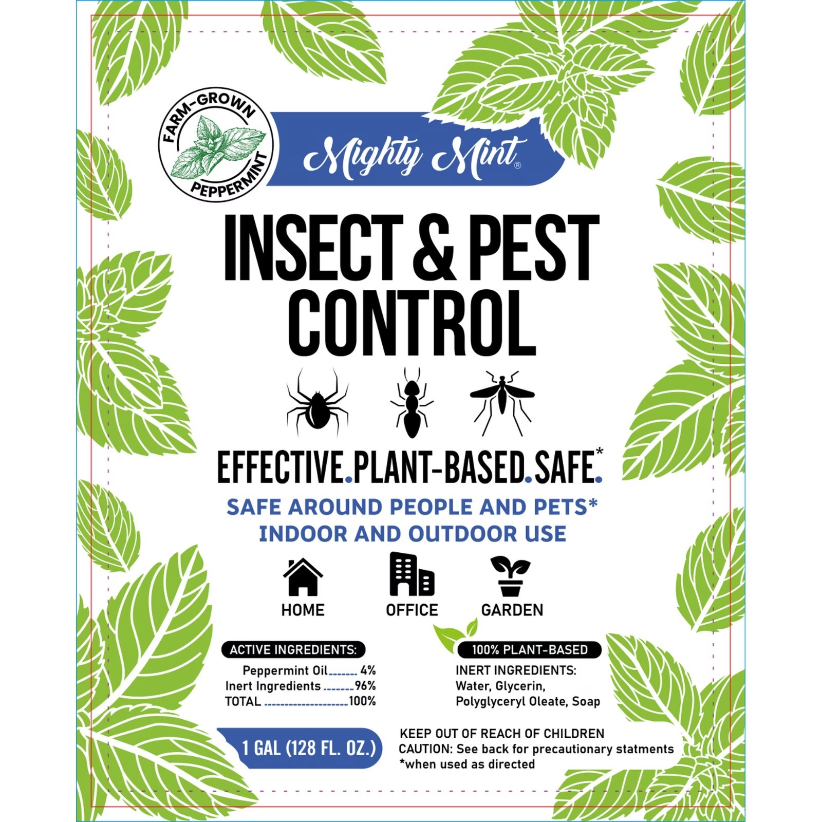 Mighty Mint – 128oz Spider Repellent Peppermint Oil – Natural Spray for Spiders