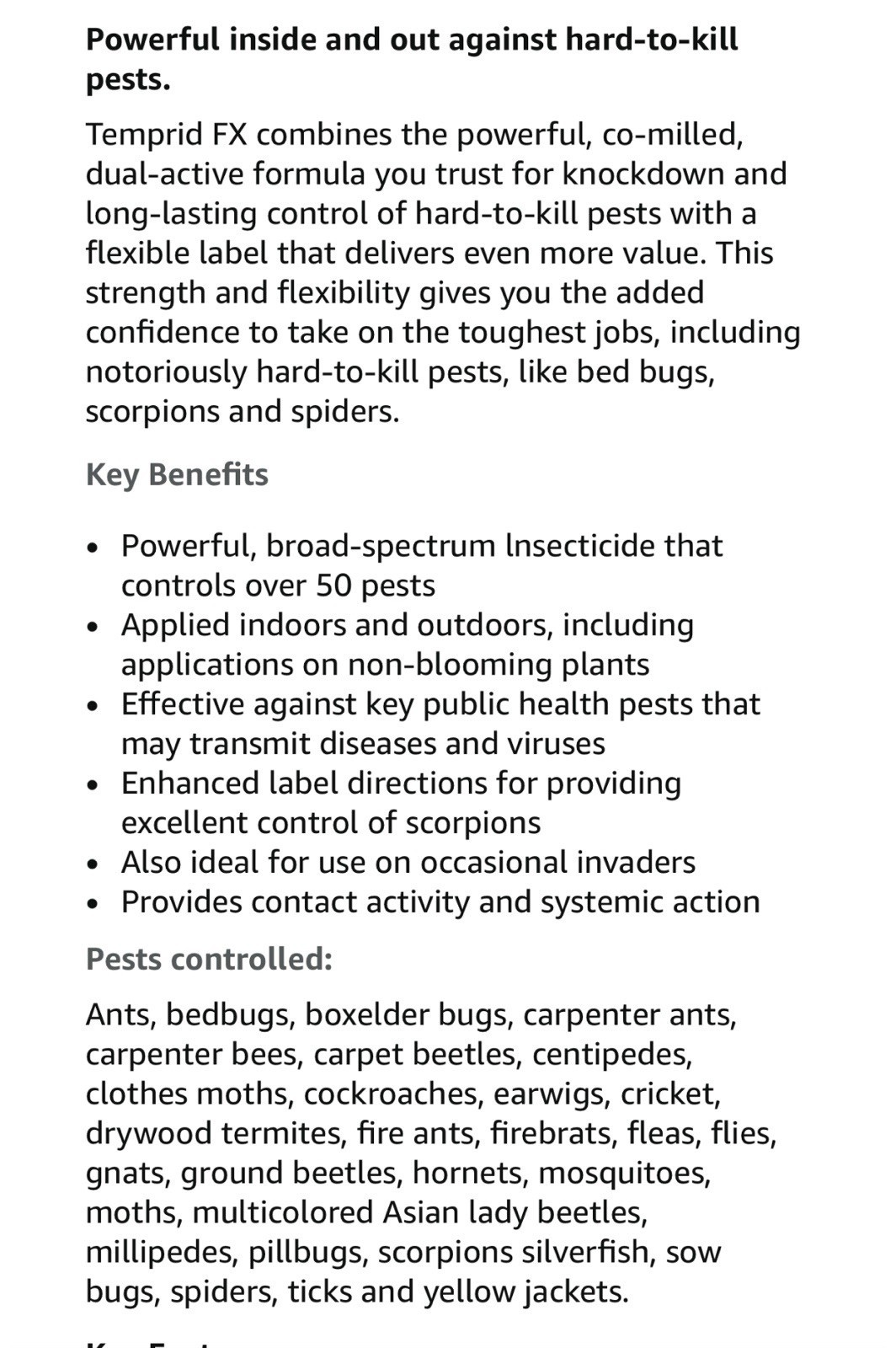 Bayer Temprid FX Insecticide – 900ml, 30.43 fl.oz. Indoor/outdoor, Over 50 Pests