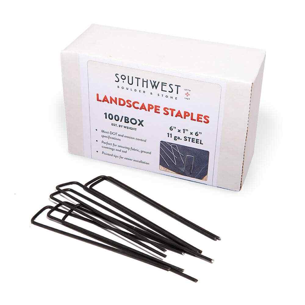 6 In. Heavy Duty Steel Garden Staples Weed Barrier Landscape Fabric (100-Pack)