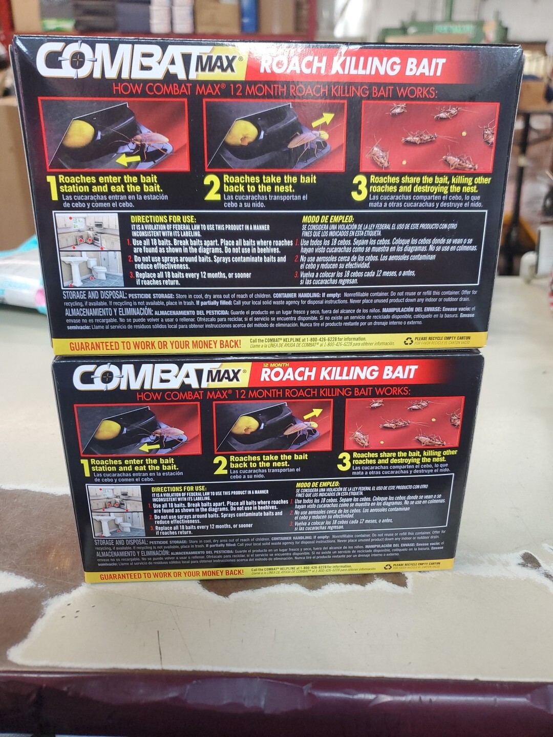 LOT OF TWO Combat MAX ROACH KILLING BAIT STATION 36 Traps