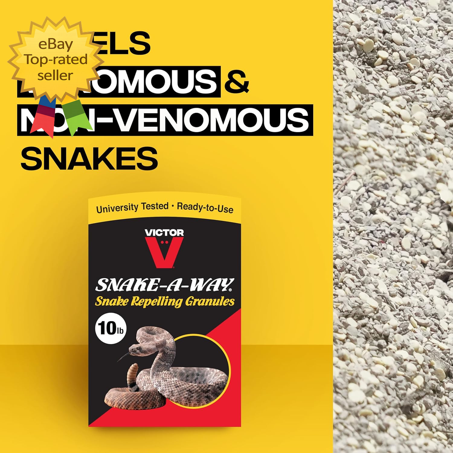 Outdoor Snake Repellent Granules 10 Lb Yard Pest Control Covers Up to 125 Acres