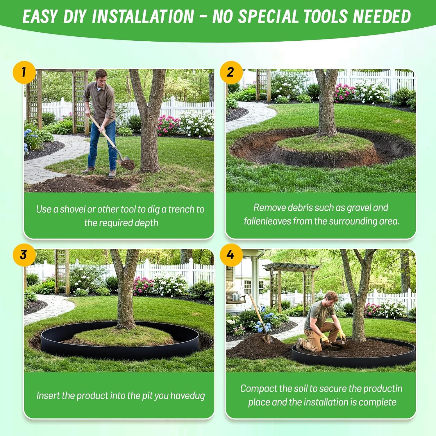 Tree Root Barrier 12In X 20Ft X 60Mil, Heavy-Duty Recycled HDPE Root Blocker Rol