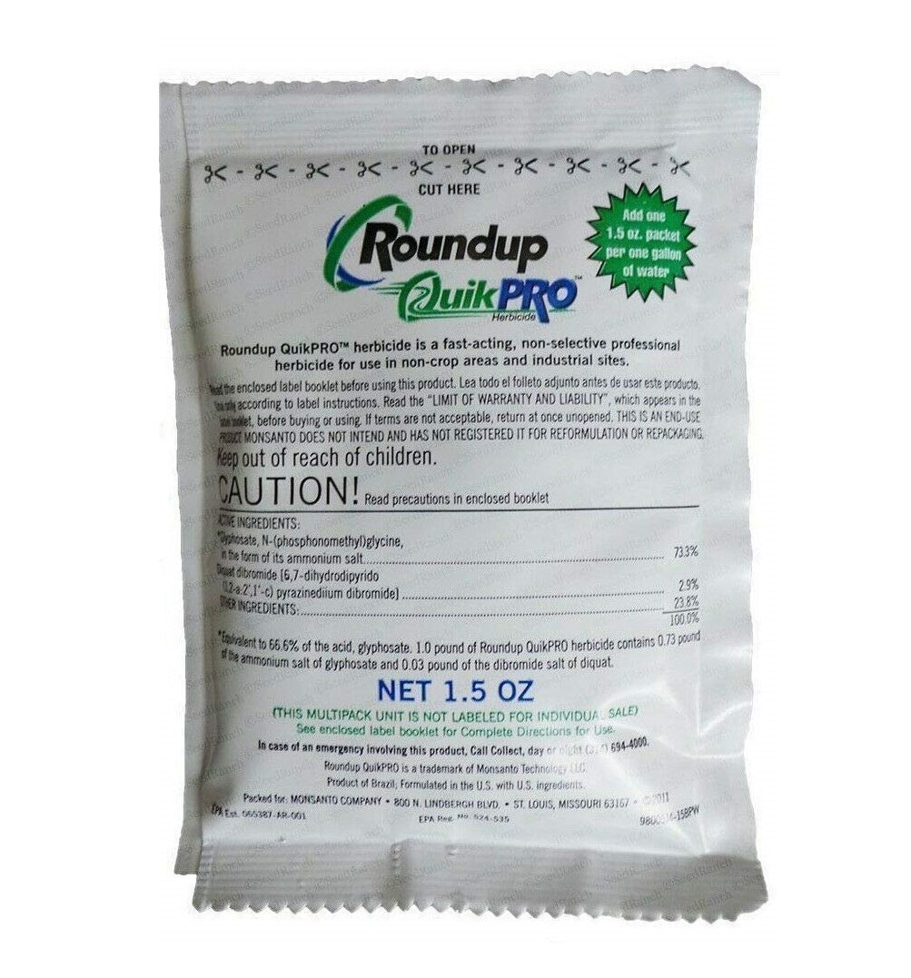 Roundup QuickPro 15 Packets – Makes 15 Gallons 73.3% Glyphosate Weed Root Killer