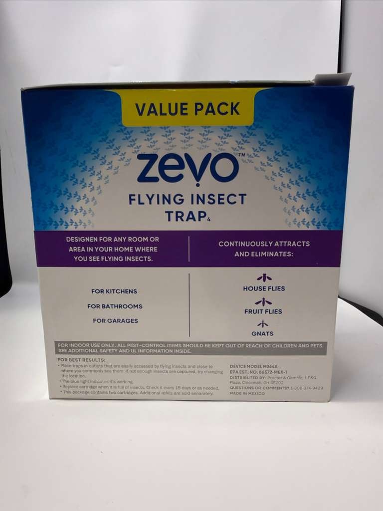 2 Flying Insect Traps & 2 Refill Cartridges – Plug in Fly Trap & Indoor Bug C…