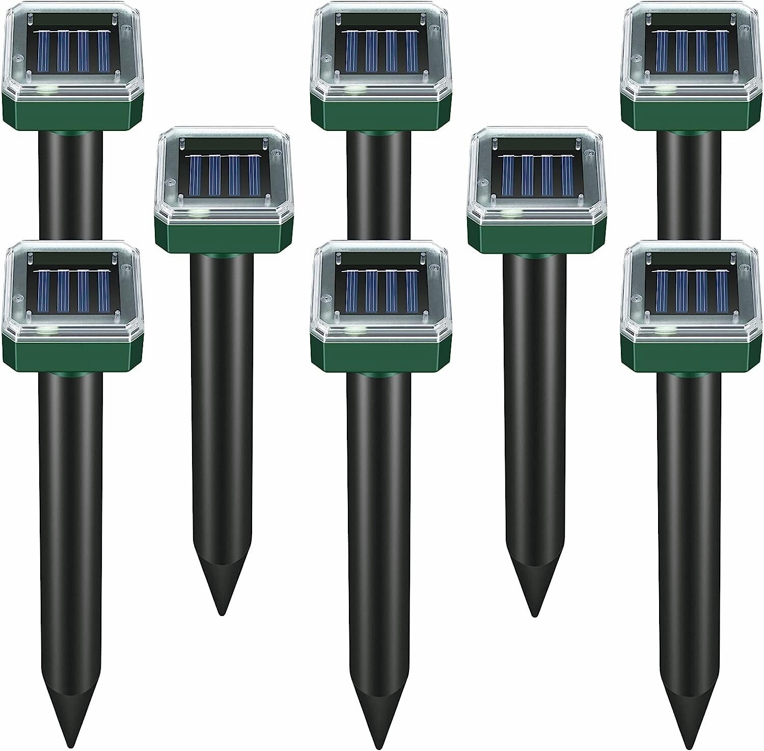 8 Pack Mole Snake Repellent Solar Powered Gopher Ultrasonic for Lawn Garden
