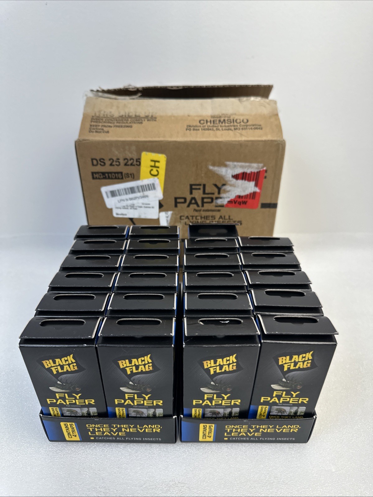 Black Flag Fly Paper 4 Traps, Catches All Flying Insects, 23 Pack