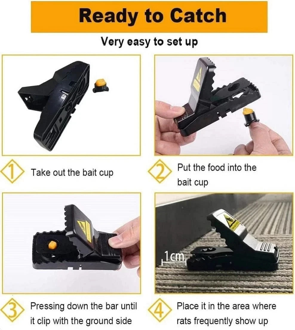 6 Pack Mouse Traps Rat Mice Killer Snap Trap Power Rodent Heavy Duty Pest Trap