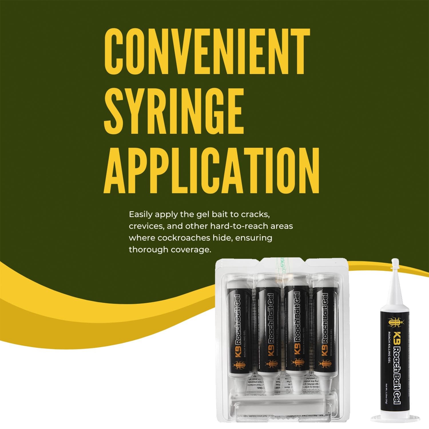 4PCS German Roach Killer Gel Bait Syringes Indoor Cockroach Treatment