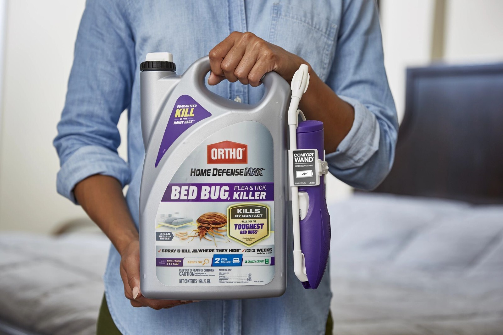 Ortho Home Defense Max Bed Bug, Flea & Tick Killer with Comfort Wand, 1 gal.