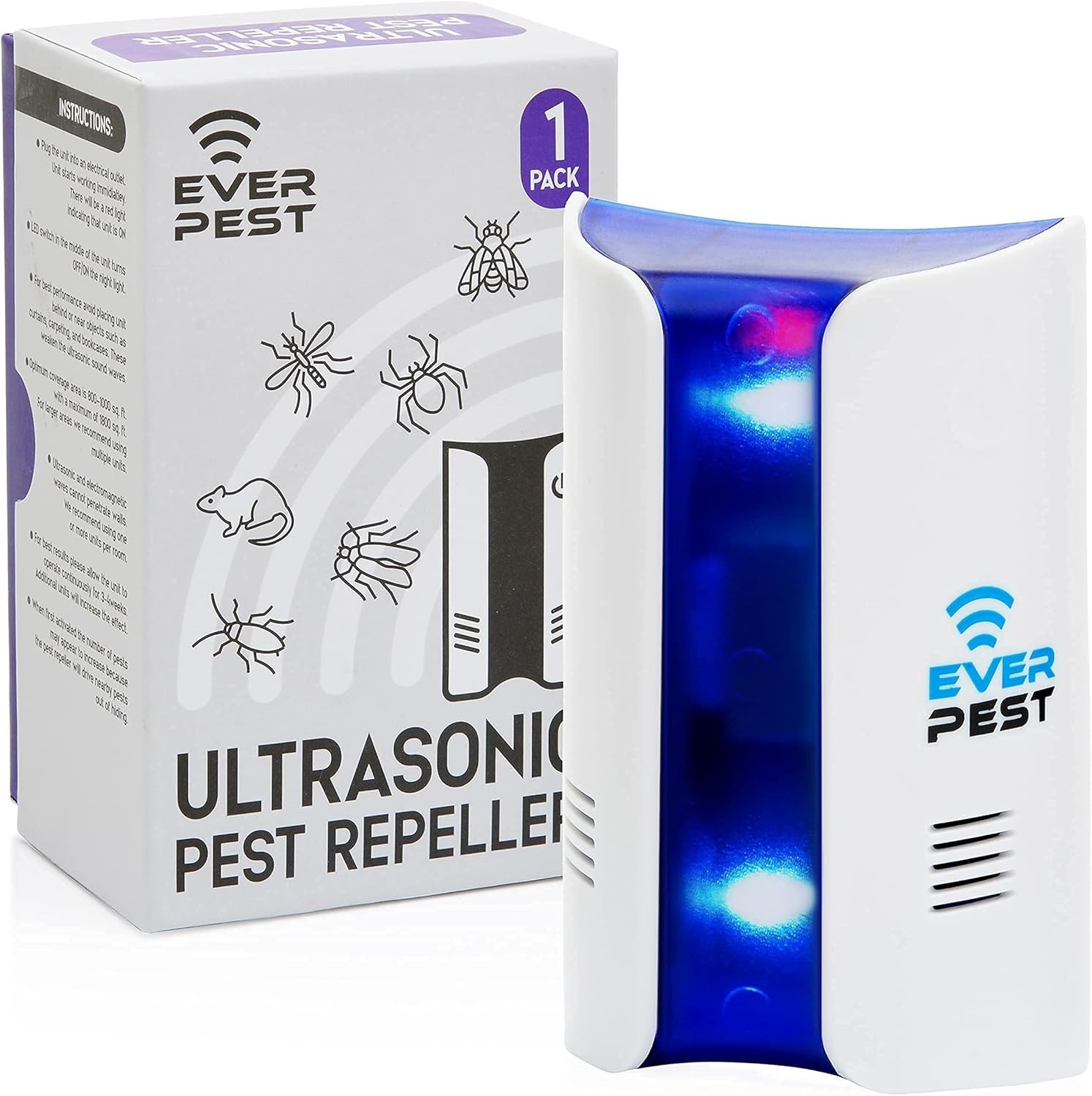 Ultrasonic Pest Control Repeller Plug in – Electronic Insect Defender – Roach Be
