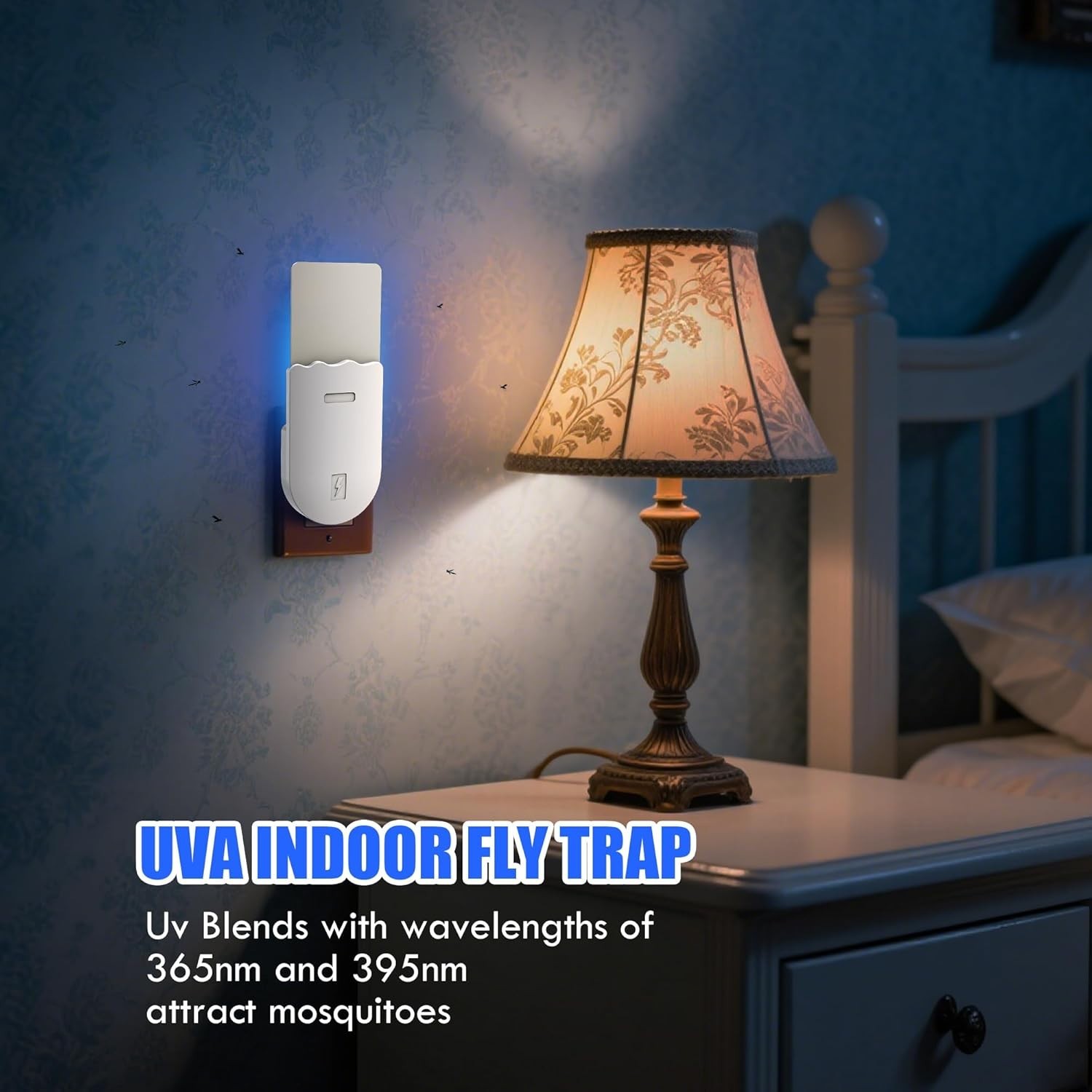 Indoor UV Fly Trap Quiet Gnat Fruit Mosquito Insect Trap 400 sq ft Night Light