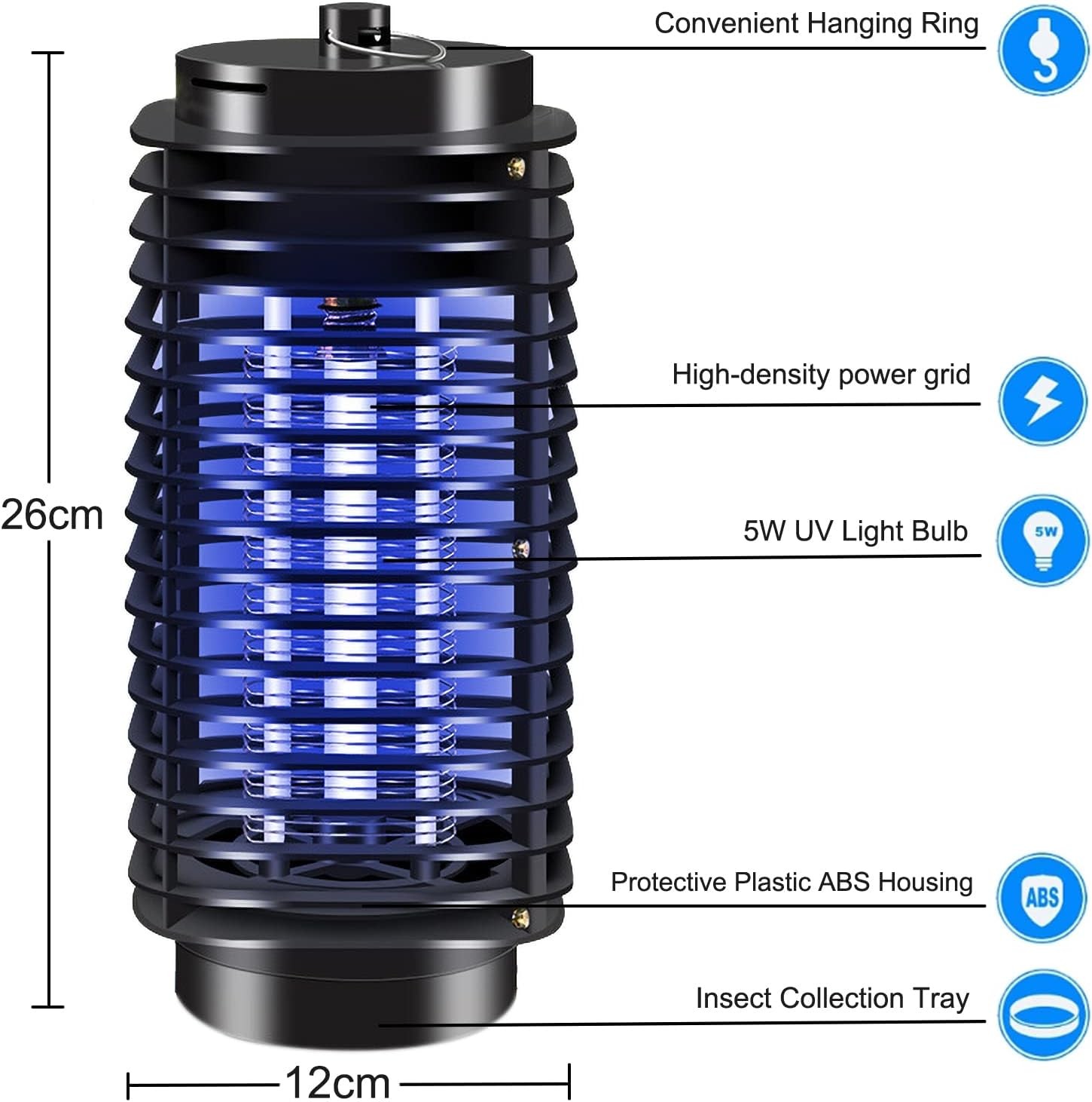 2Pack Electric UV Mosquito Killer Lamp Outdoor/Indoor Fly Bug Insect Zapper Trap
