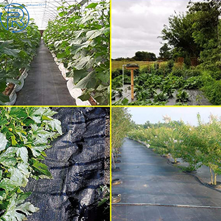 4 × 250FT Polypropylene Weed Barrier Fabric Weed Cover Woven Ground Landscape