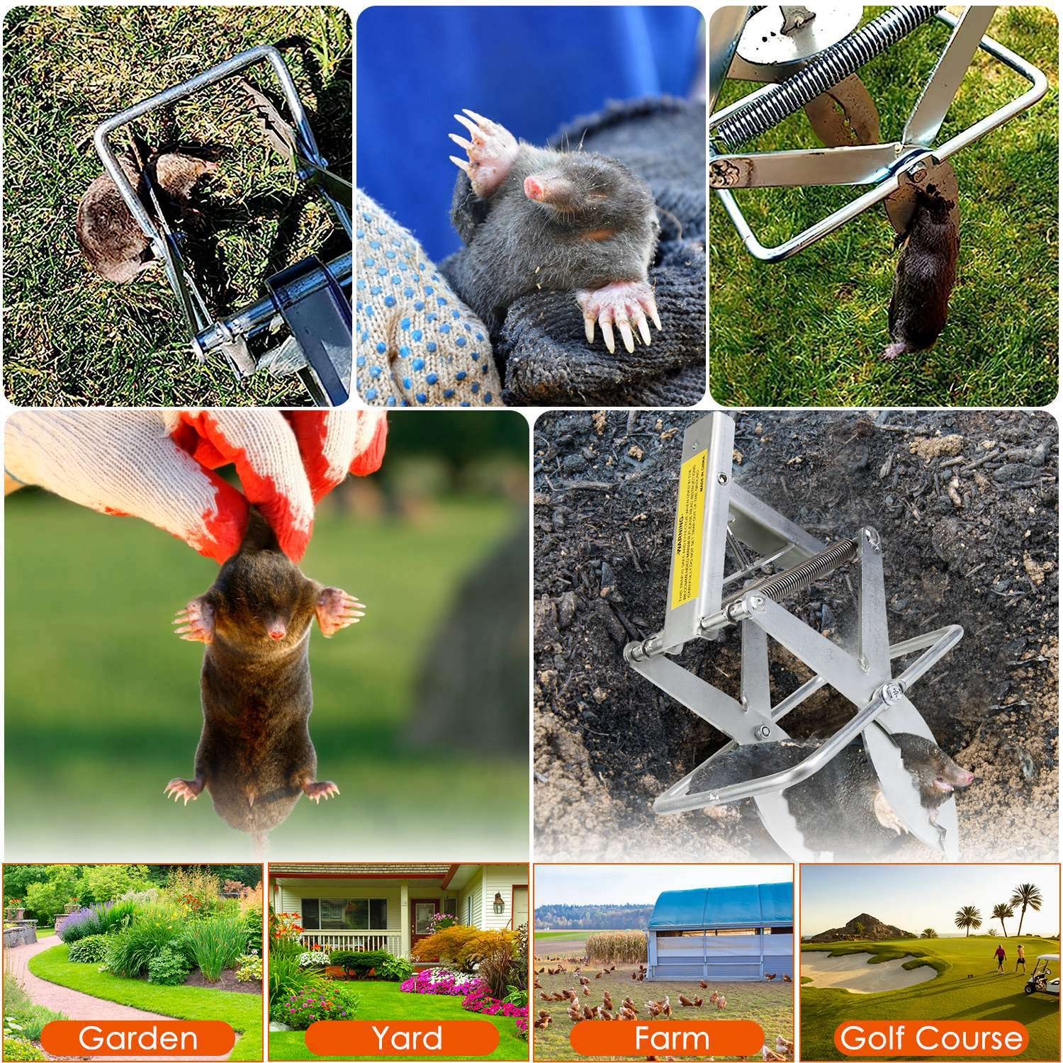 4Pack Mole Trap Scissor Trap Reusable Mole Trap Killer Catcher for Lawn Graden