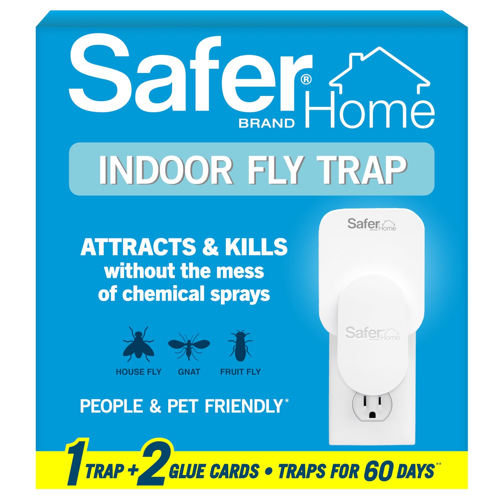 Safer Home Indoor Fly Trap SH502 Plug In Multi-Insect Killer Quick & Easy Set-up
