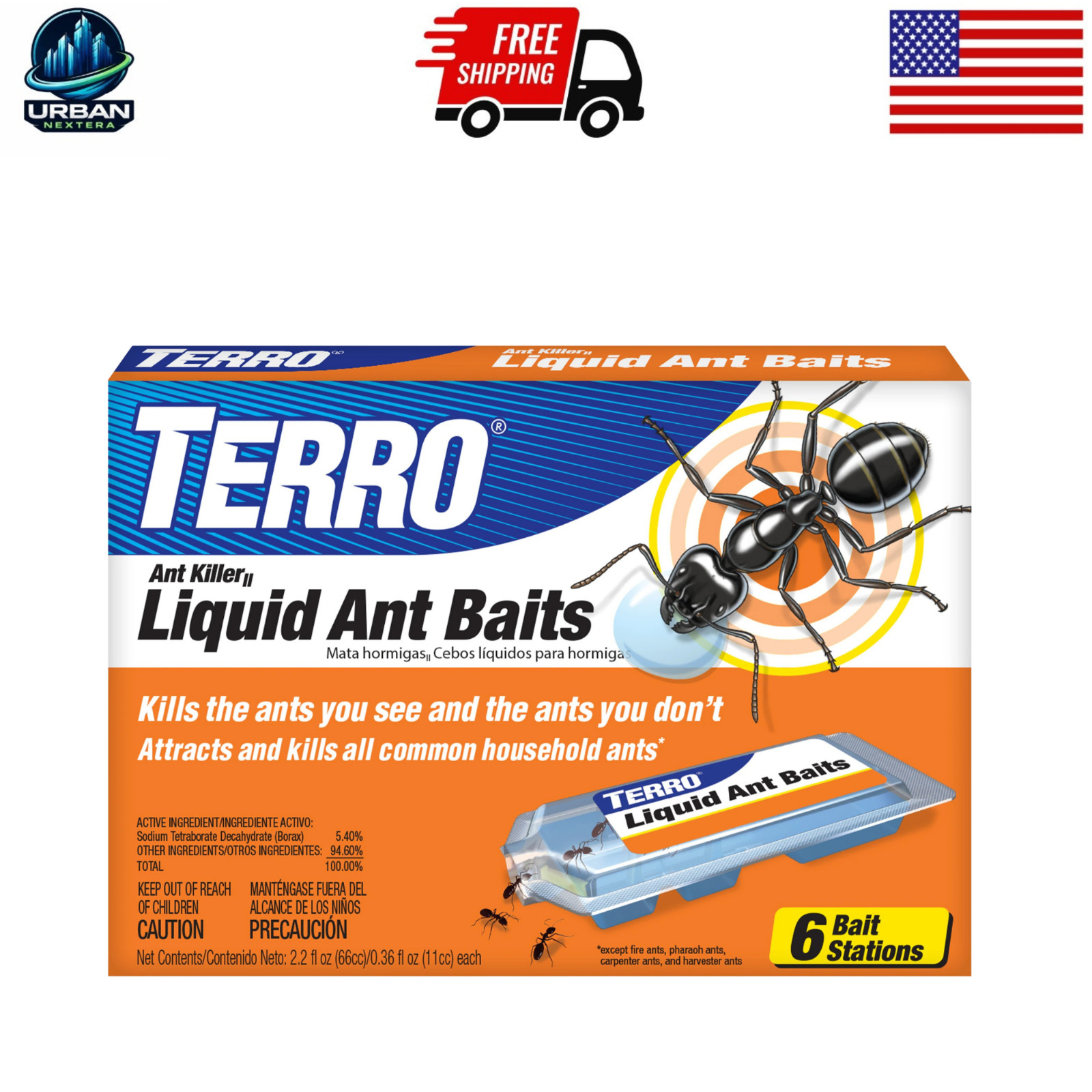 TERRO T300 Indoor Liquid Ant Baits 6 Count Bait Stations Ant Control